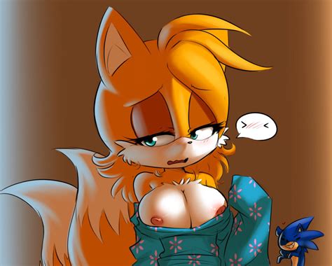 Rule 34 Blue Fur Blush Breasts Canine Cute Female Fox