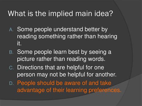 Ppt Implied Main Ideas Powerpoint Presentation Free Download Id