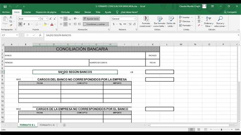 Formato De Conciliación Bancaria Youtube