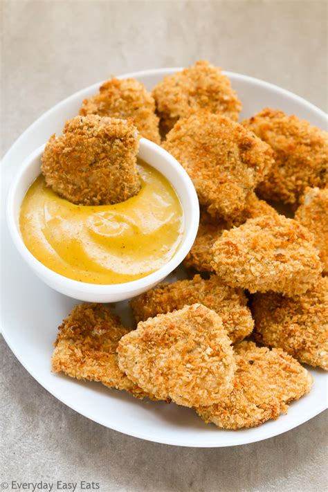 Panko Baked Chicken Nuggets With Honey Mustard Sauce Everyday Easy