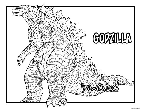 Godzilla An Enormous Destrructive Coloring Page Printable