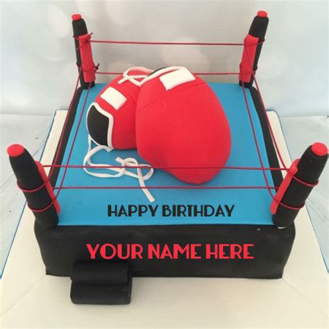 Birthday is a very special day for everyone.we designed beautiful happy birthday wishes with name and birthday cards with name for you to write. Happy Birthday Professional Boxing Sports Cake With Nam