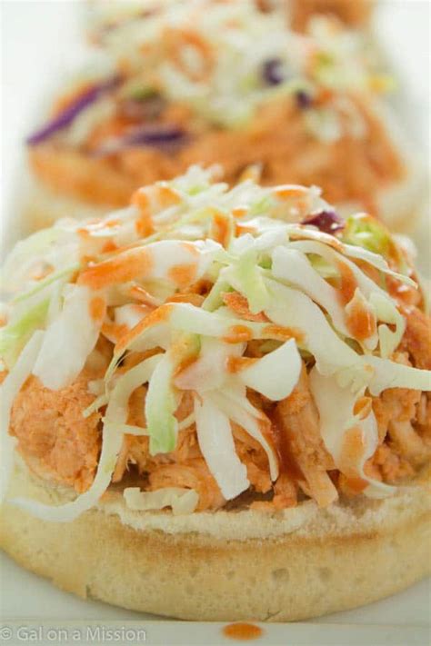 Slow Cooker Buffalo Chicken Sandwiches Gal On A Mission
