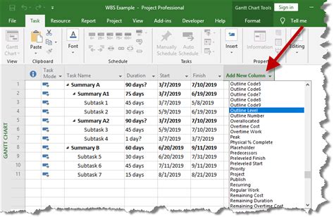 Summary Tasks And Project Wbs Microsoft Project Tips