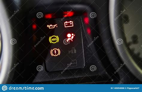 Warning Lights In The Dashboard Of A Car 2 Editorial Stock Photo
