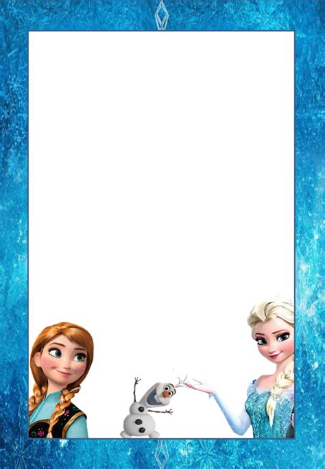 Free Printable Frame 066png 720×1040 Frozen Birthday Cards