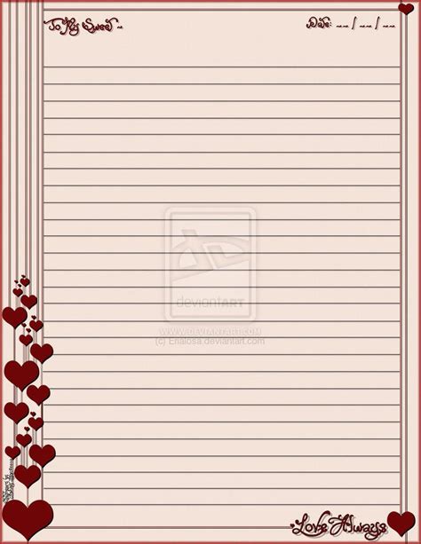 Love Always Stationary Free Printable Stationery Writing Paper
