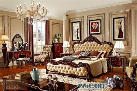 Buy Russian Style Red Solid Wood Bedroom Furniture Set