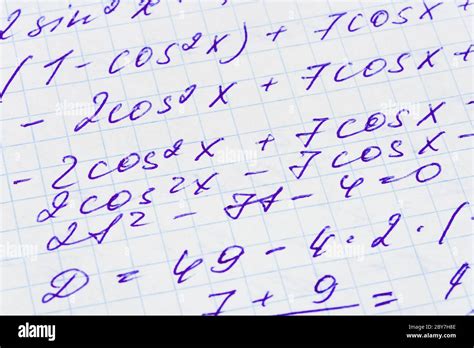 Mathematics Formula On Paper Stock Photo Alamy
