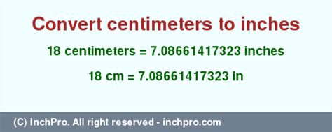 18 Cm In Inches Convert 18 Centimeters To Inches