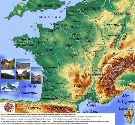 Carte topographique de la France | physicalmap.org