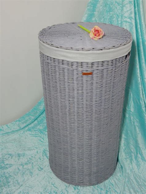 Round Large Wicker Laundry Basket With a Lid Laundry Basket | Etsy gambar png