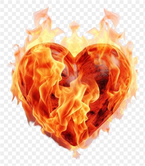 PNG Heart Fire Glowing Burning Free PNG Rawpixel