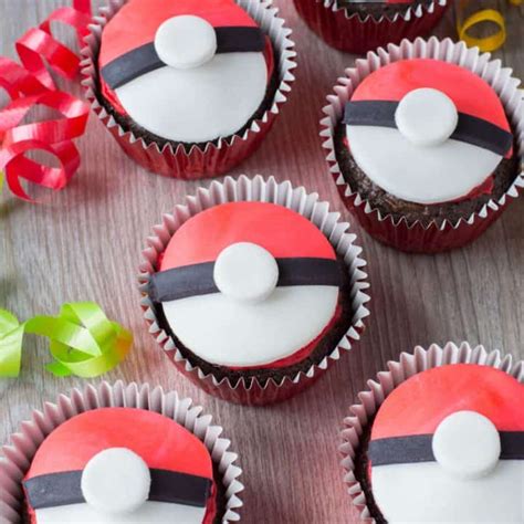 Pokeball Cupcakes For A Pokemon Party Merry About Town