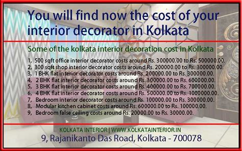 What Is The Cost Of Interior Decorators In Kolkata