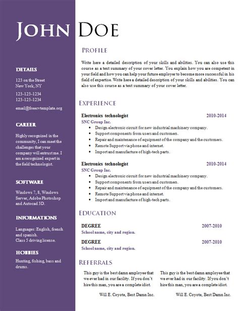 Its strengths lies in listing your educational and relevant work experience. Best CV Templates Word