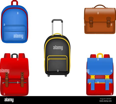 Set Of Isolated School Backpacks Stock Vector Image And Art Alamy