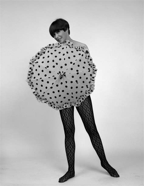 1960s Full Length Portrait Of Short Haired Brunette In Lacy Hose Covering Naked Torso With