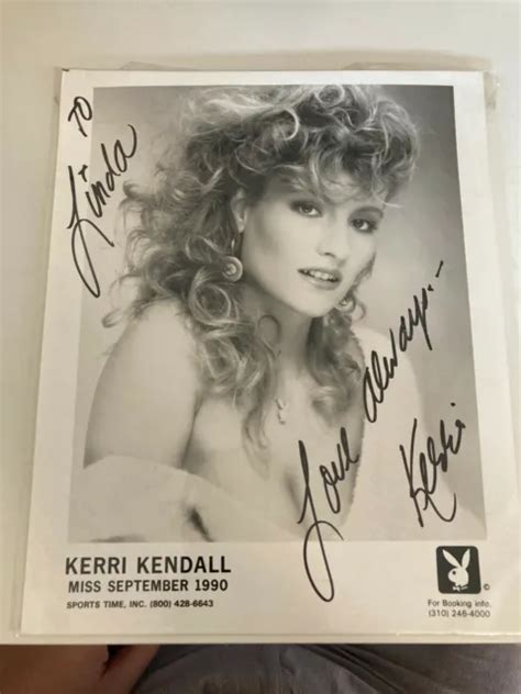 KERRI KENDALL SIGNED 8X10 Photo Playboy Playmate September 1990 Jsa Coa