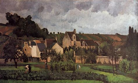 'l'hermitage at pontoise' was created in c.1867 by camille pissarro in realism style. View of l'Hermitage at Pontoise, 1867 - Camille Pissarro ...