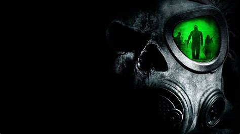 Hd Wallpaper Gas Mask Scary Skull Horror Green Digital Art