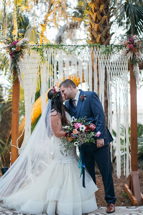 Boho Waterside Wedding With Fall Florals Aisle Society
