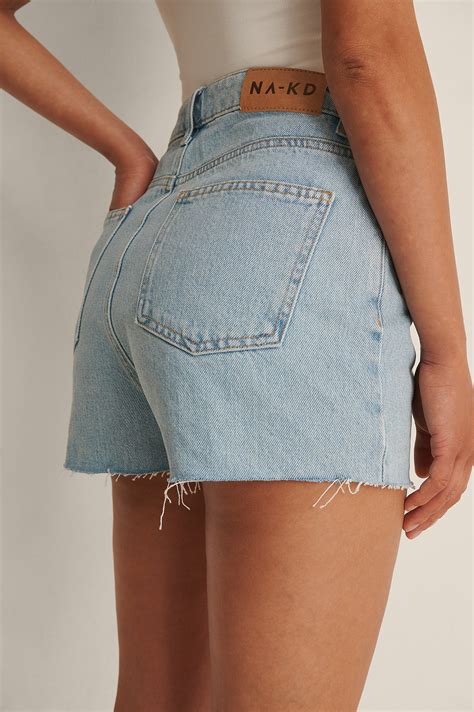 Short Biologique Avec Taille Haute En Denim Bleu Na Kd