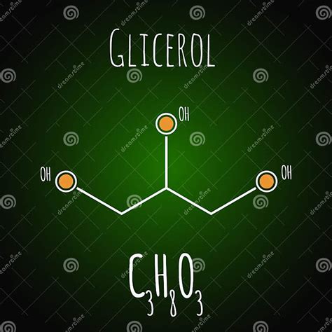 Structural Chemical Formula Of Glycerol Molecule Science Illustration