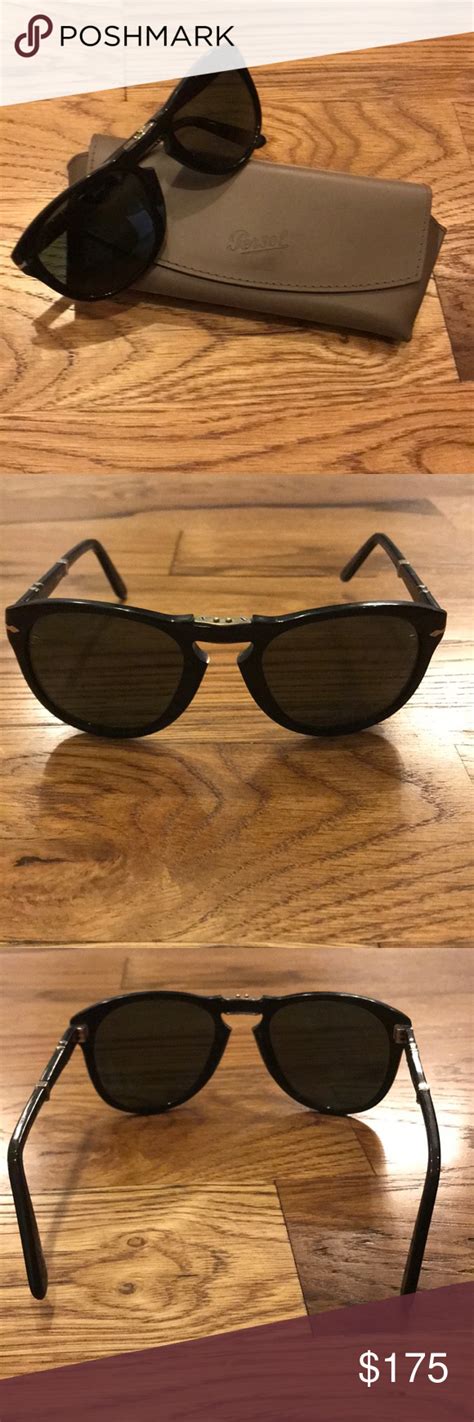 Persol Black Polarized Foldable Aviators Sunglasses Accessories Persol Square Sunglass