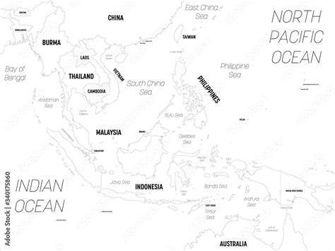 Southeast Asia Map High Detailed Political Map Of Southeastern Region