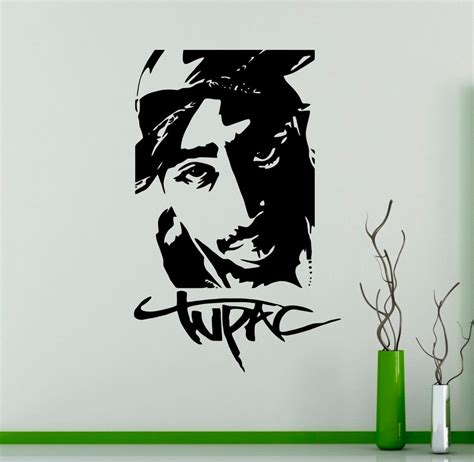 2pac Wall Vinyl Decal Tupac Shakur Wall Sticker Home Interior Etsy