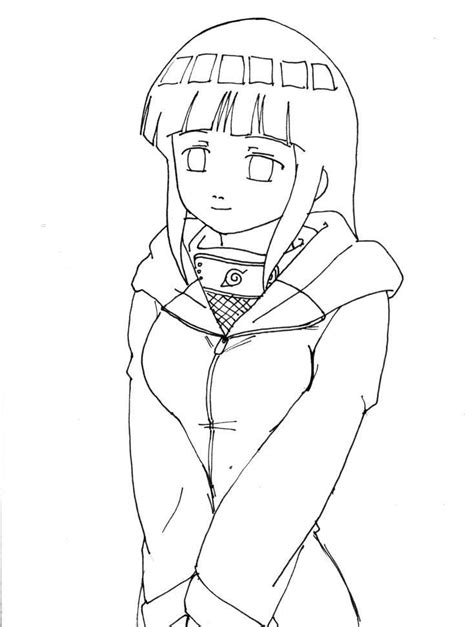 Pretty Hinata Coloring Page Anime Coloring Pages