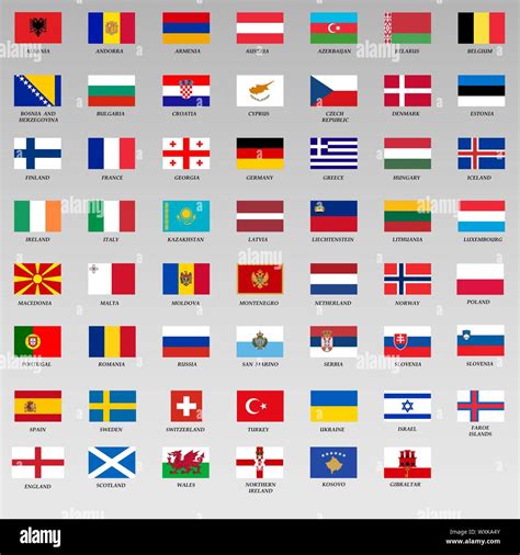 Alle Europa Flaggen Vector Illustration Stock Vektorgrafik Alamy