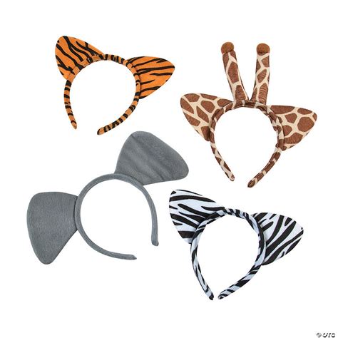 Plush Zoo Animal Ear Headbands 12 Pc Oriental Trading