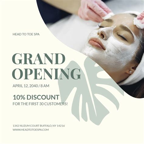 Free Spa Opening Instagram Post Download In Png