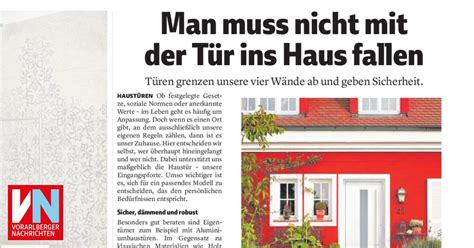 Man Muss Nicht Mit Der T R Ins Haus Fallen Vorarlberger Nachrichten