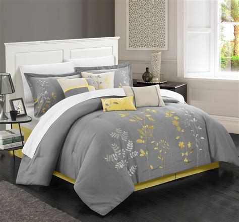 Chic Home Bliss Garden 8 Piece Comforter Set Floral Embroidered Design