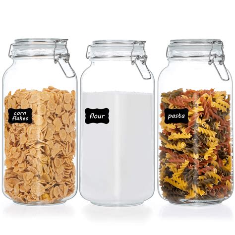 78oz Airtight Glass Jars With Lids Vtopmart 3 Pcs Food Storage