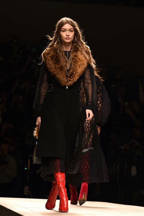 Gigi Hadid Supermodel Runway Walk At Milan Fashion Week Fendi Show 2
