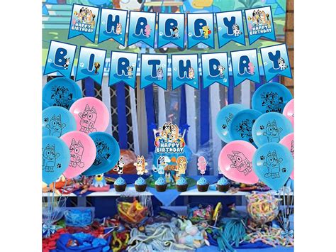44 Pcs Bluey And Bingo Theme Birthday Party Decorations Set 1 Etsy