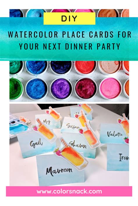 How To Create Diy Watercolor Place Cards