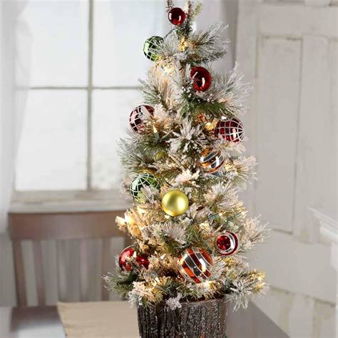 Decorated Pre Lit Tabletop Artificial Christmas Tree Trees And