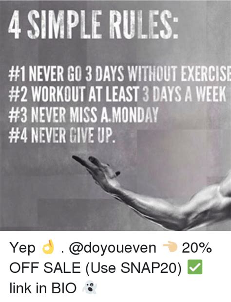 4 Simple Rules 1 Never Go 3 Days Without Exercise 2