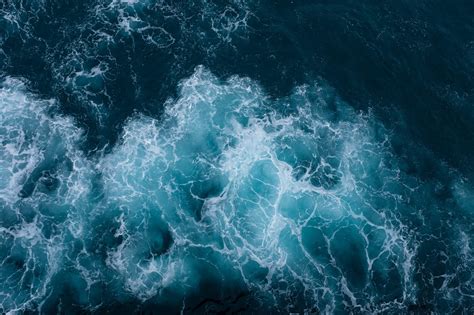Wallpaper Waves Ocean Aerial View Water Hd Widescreen High