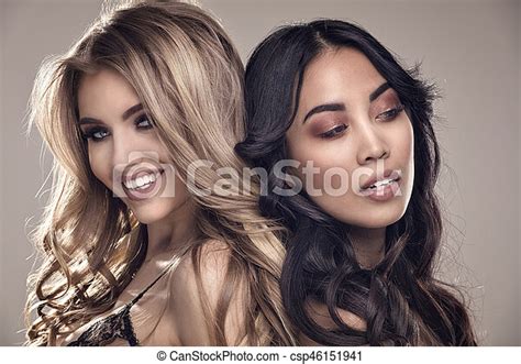 Two Sensual Women Posing Together Two Sensual Beautiful Women Posing