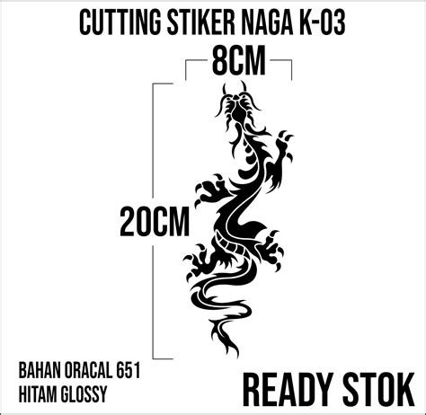 Stiker Cutting Vector Naga Satuan Bahan Premium Daya Rekat Bagus