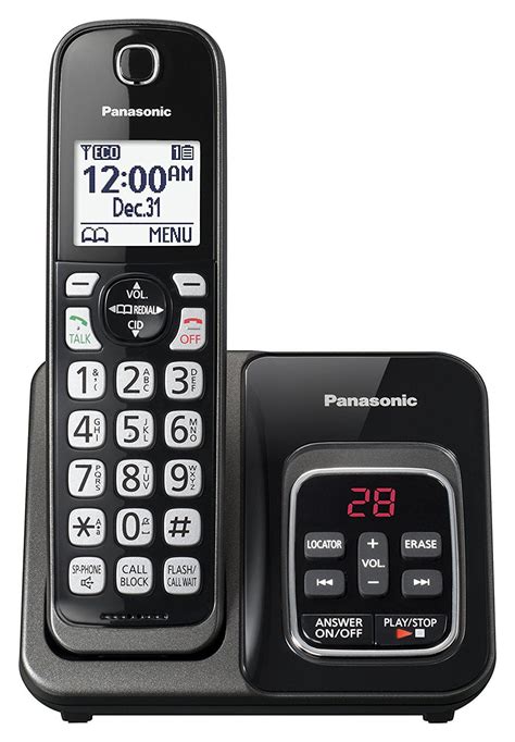 Telephone Landline Black Panasonic Cordless Office Home Landline