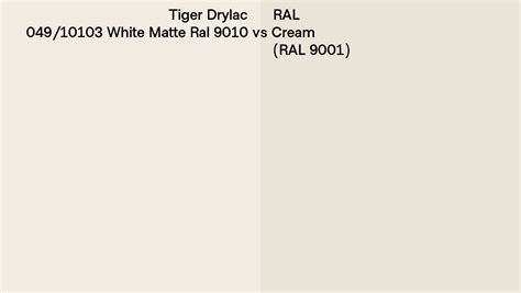 Tiger Drylac 049 10103 White Matte Ral 9010 Vs RAL Cream RAL 9001