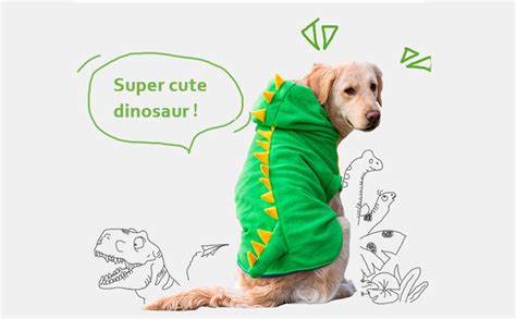 Funny Halloween Big Large Dog Dinosaur Costume Jacket Coat