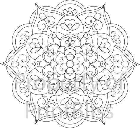 20 Flower Mandala Printable Coloring Page Etsy